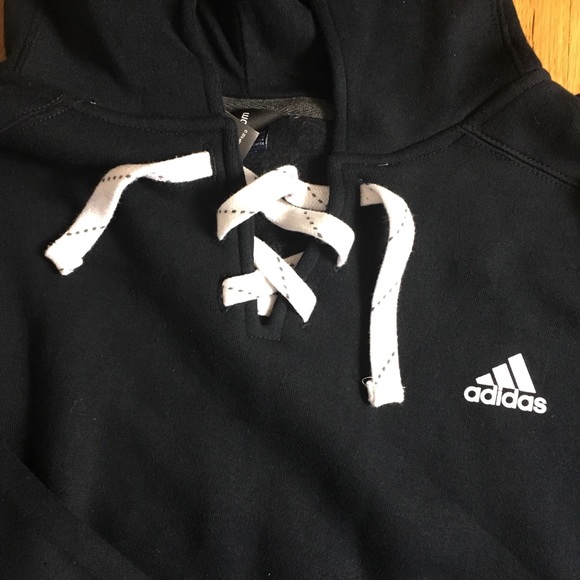 NWT mens adidas lacehood hockey hoodie - Picture 3 of 4